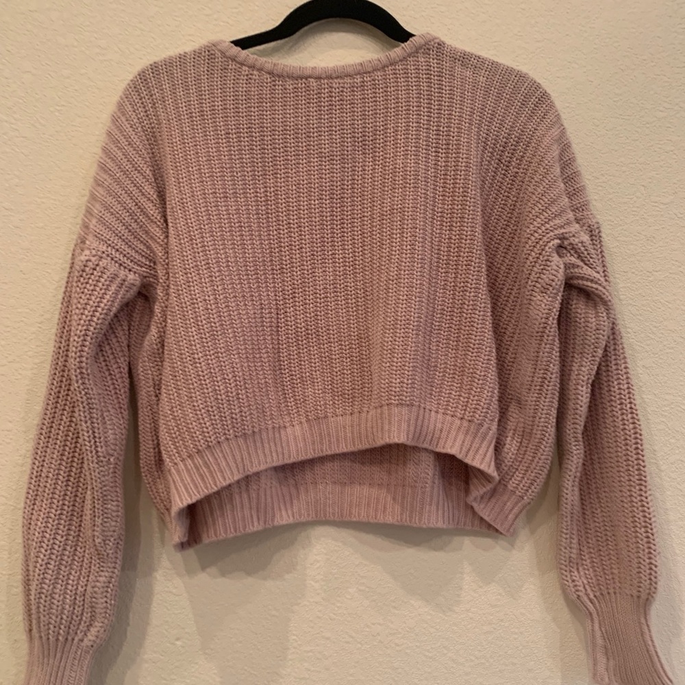 pink american eagle cropped sweater